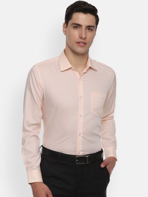 

Van Heusen Men Peach-Coloured Slim Fit Solid Formal Shirt