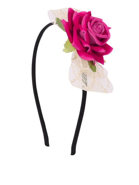 

The Magic Wand Girls Black & Pink Applique Hairband