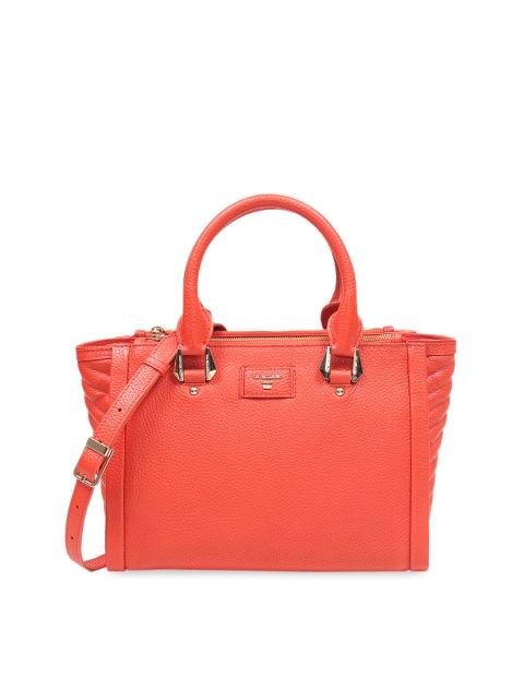 

Da Milano Red Solid Leather Handheld Bag