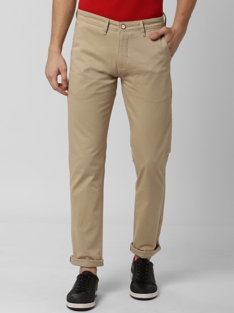 

Peter England Casuals Men Beige Slim Fit Solid Regular Trousers