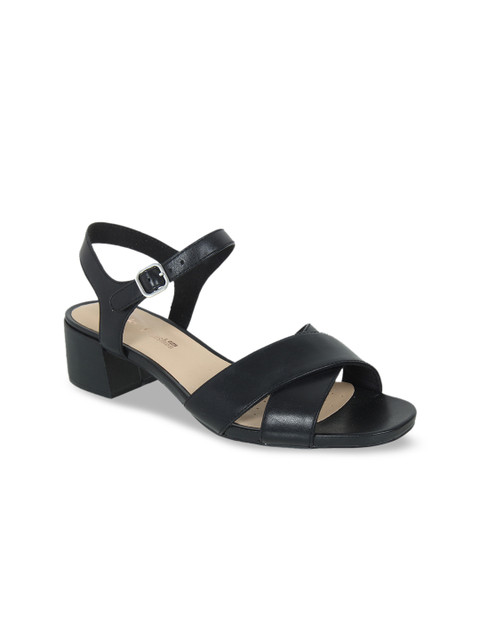 

Clarks Women Black Solid Leather Heels