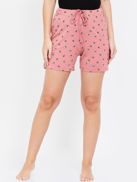

Ginger by Lifestyle Women Coral Pink Printed Lounge Shorts