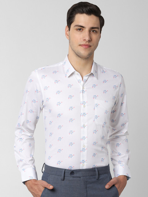

Peter England Men White Slim Fit Printed Formal Shirt