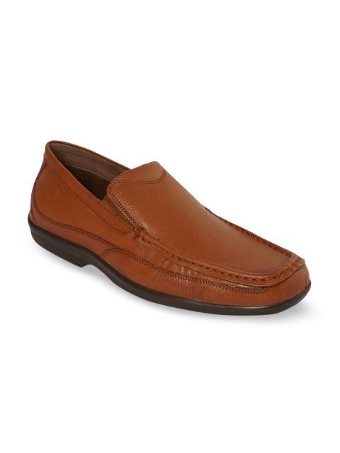 

Franco Leone Men Tan Brown Solid Leather Formal Loafers