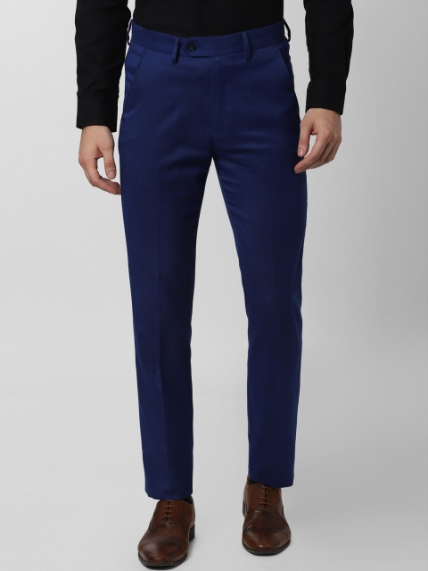 

Peter England Men Blue Slim Fit Solid Formal Trousers