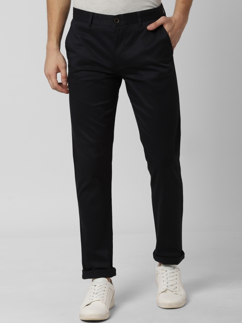 

Peter England Casuals Men Black Slim Fit Solid Regular Trousers
