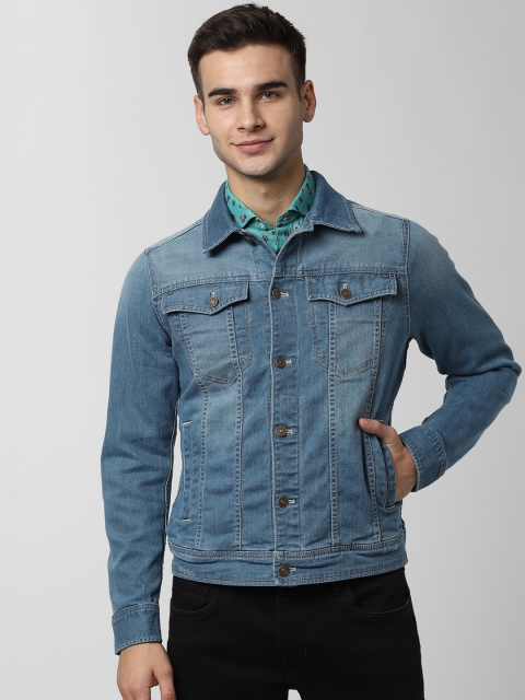 

Peter England Casuals Men Blue Solid Denim Jacket