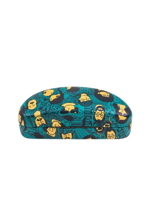 

Chumbak Unisex Teal Green & Yellow Conventional Crowd Printed Eyewear Case