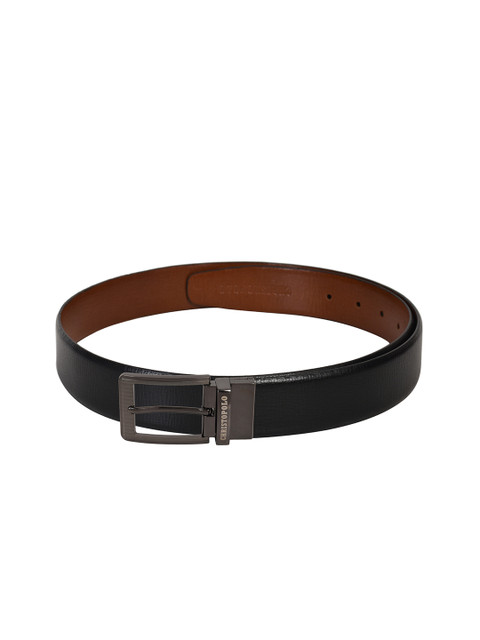 

CHRISTOPOLO Men Black & Brown Solid Genuine Leather Reversible Belt
