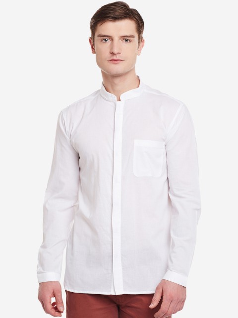 

Oxolloxo Men White Regular Fit Solid Casual Shirt