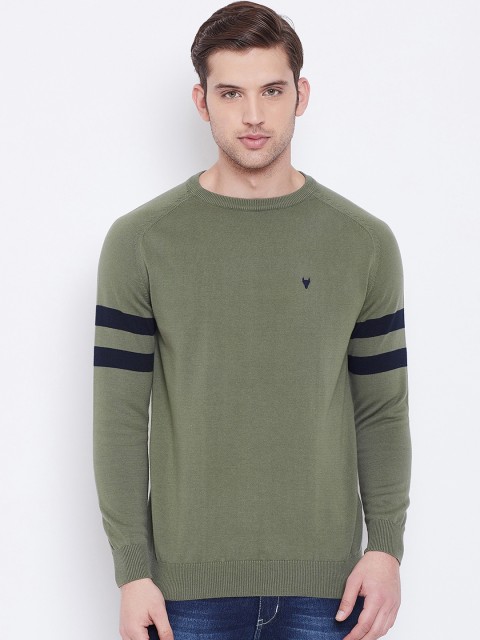 

BLACK BUCK Men Green Solid Pullover