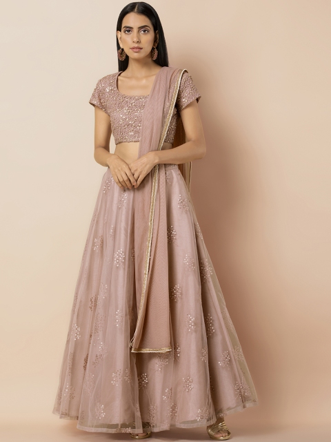 

INDYA Pink Solid Dupatta