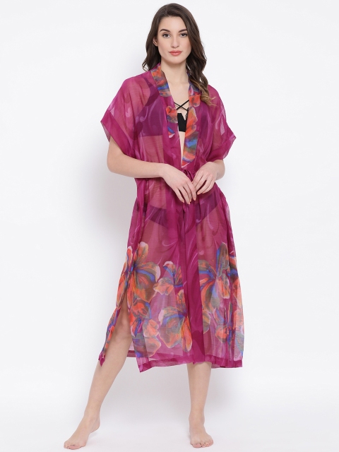 

Oxolloxo Women Magenta Printed Cover-Up Dress S20087WBW002