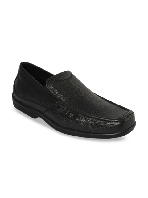 

Franco Leone Men Black Solid Leather Formal Loafers