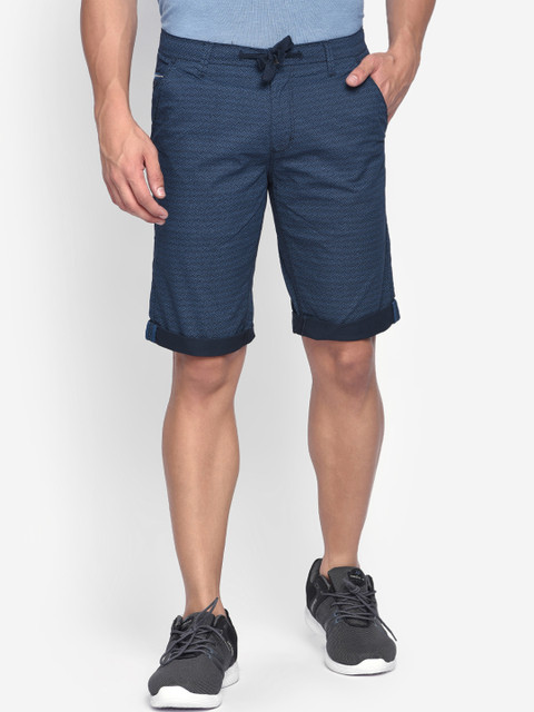 

beevee Men Navy Blue Printed Regular Fit Regular Shorts