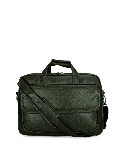 

Leather World Unisex Olive Green Solid Laptop Bag