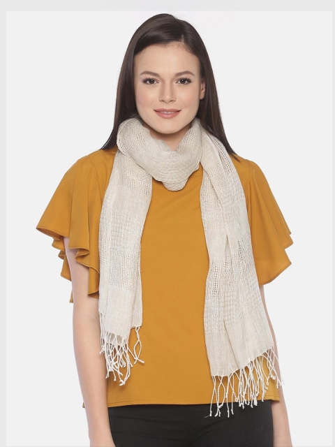 

Linen Club Women Beige Linen Woven Design Stole