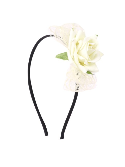 

The Magic Wand Girls Off-White & Black Applique Hairband