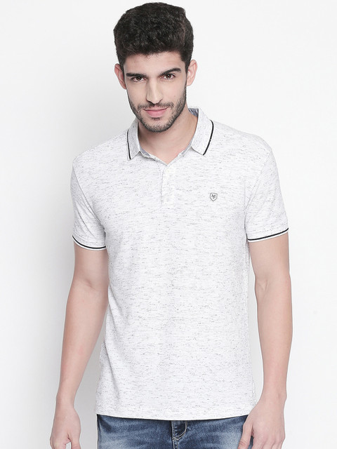 

Mufti Men White Solid Slim Fit Polo Collar T-shirt