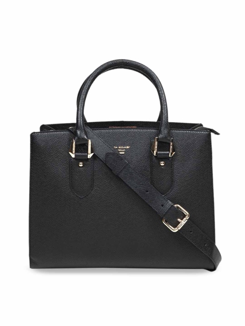 

Da Milano Black Solid Leather Handheld Bag