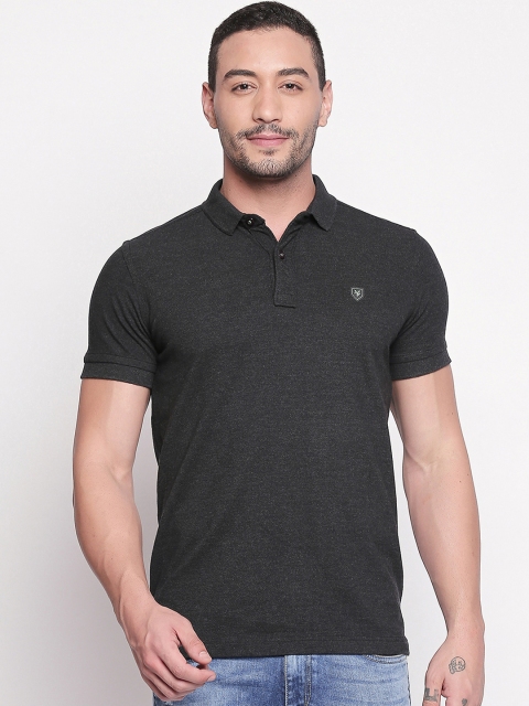 

Mufti Men Black Solid Polo Collar Slim-Fit T-shirt
