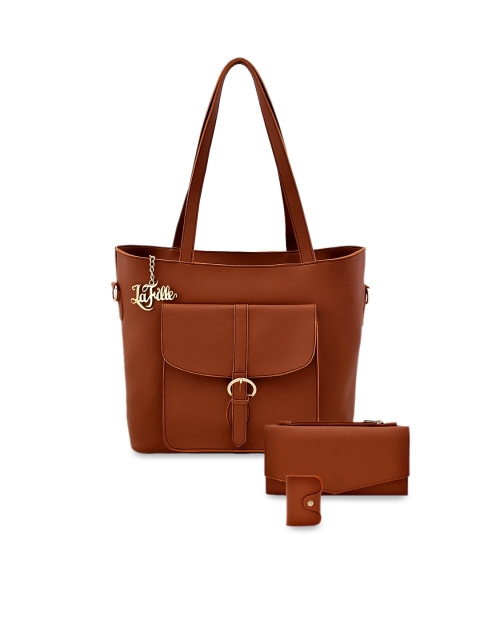 

LaFille 3-Piece Solid Shoulder Bag Set, Tan