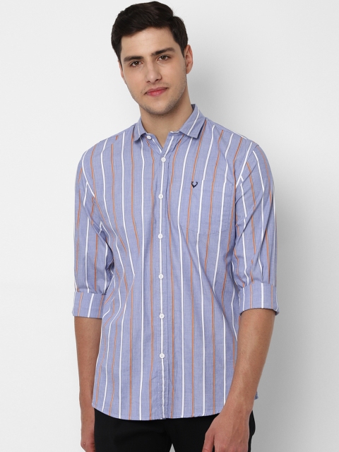 

Solly Jeans Co. Men Blue & White Regular Fit Striped Casual Shirt