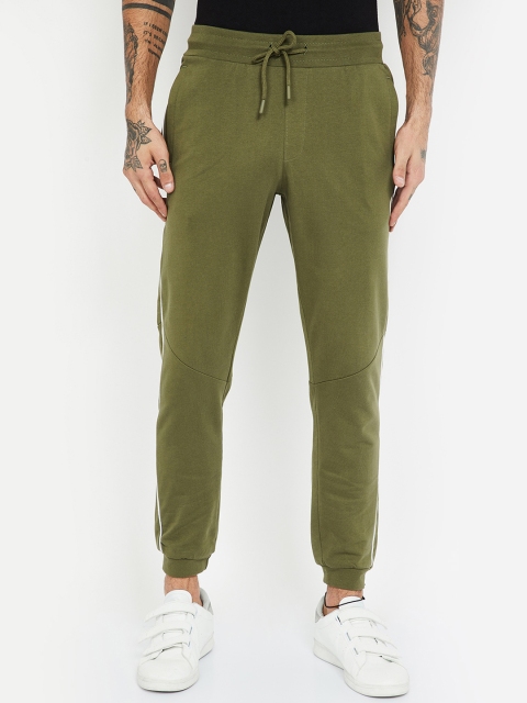 

UCLA Men Olive Green Solid Joggers