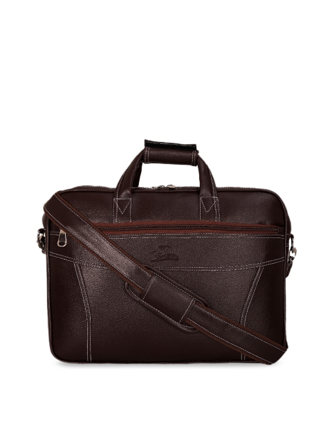 

Leather World Unisex Coffee Brown Solid Laptop Bag