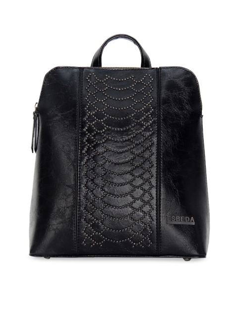 

ESBEDA Women Black Textured Backpack