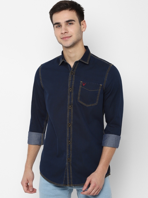 

Solly Jeans Co. Men Navy Blue Regular Fit Solid Casual Shirt