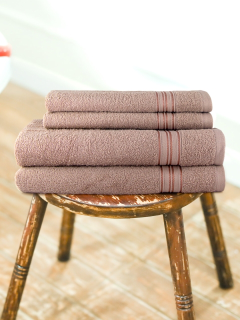 

Swiss Republic Unisex Pack of 4 Taupe Solid Essential Plus 480 GSM Towels