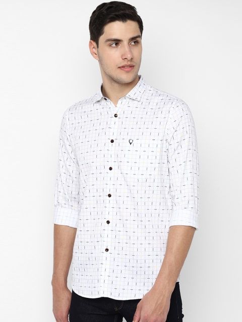 

Allen Solly Men White & Grey Slim Fit Checked Casual Shirt