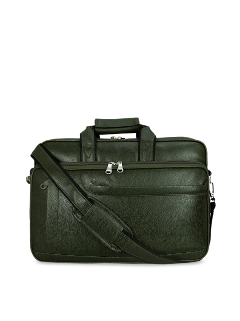 

Leather World Unisex Olive Green Solid Laptop Bag