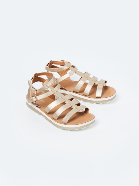 

Ginger by Lifestyle Women Gold-Toned Solid Gladiators