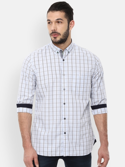 

Van Heusen Sport Men Blue & Grey Slim Fit Checked Casual Shirt