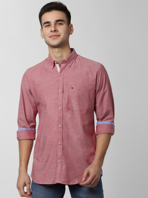 

Peter England Casuals Men Pink Slim Fit Solid Casual Shirt