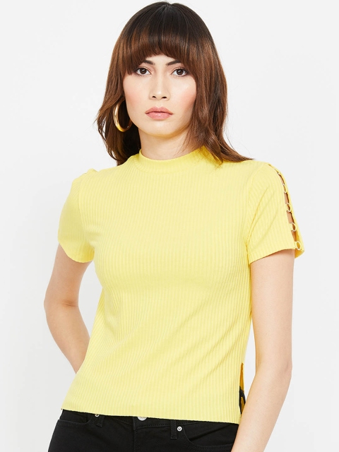 

Ginger by Lifestyle Women Yellow Self Design Top