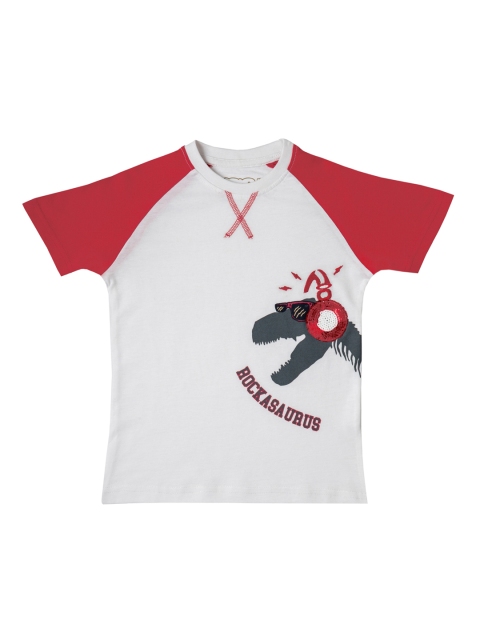 

Kid Studio Boys Grey & Red Printed Round Neck T-shirt