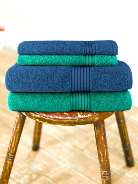 

swiss republic Pack of 4 Solid Signature 630 GSM Towels, Green
