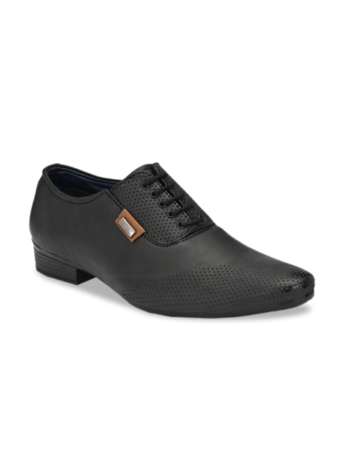 

Ferraiolo Men Black Textured Formal Oxfords