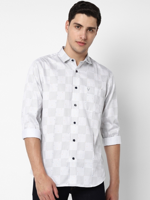 

Allen Solly Men White & Grey Slim Fit Checked Casual Shirt
