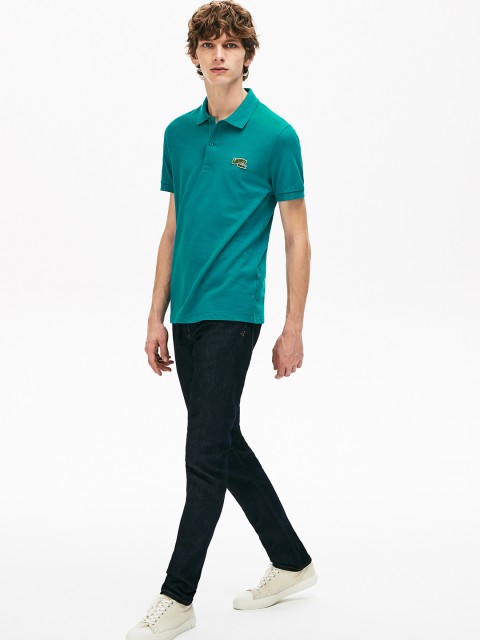 

Lacoste Men Green Embroidered Badge Regular Fit Cotton Pique Polo Shirt