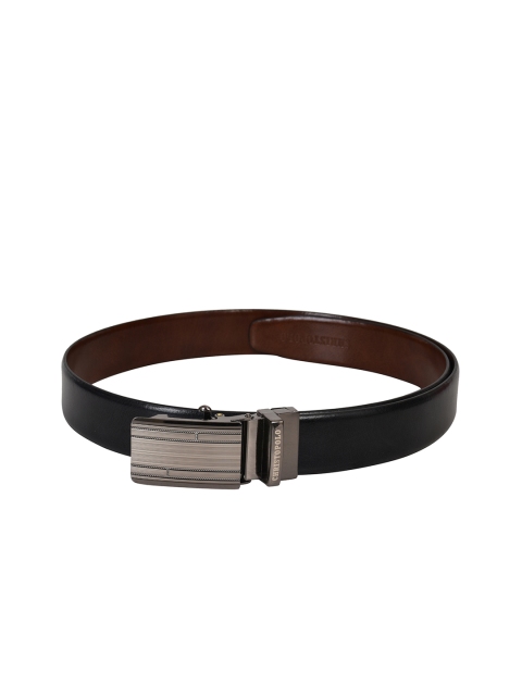 

CHRISTOPOLO Men Black & Brown Solid Leather Reversible Belt