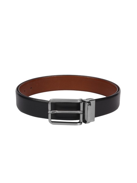 

CHRISTOPOLO Men Black & Brown Solid Reversible Leather Belt