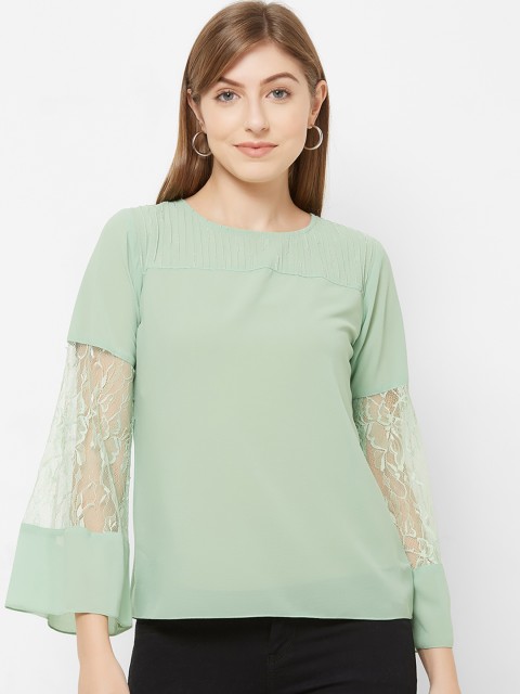 

Soie Women Green Self Design Top