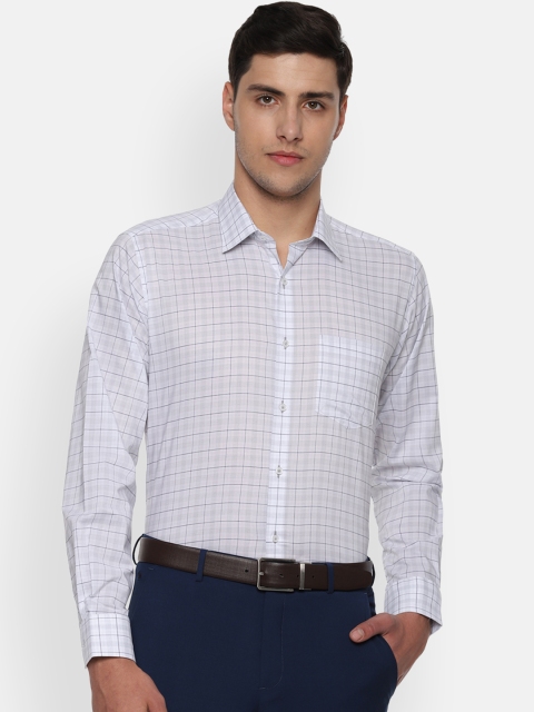 

Van Heusen Men Blue & White Regular Fit Checked Formal Shirt