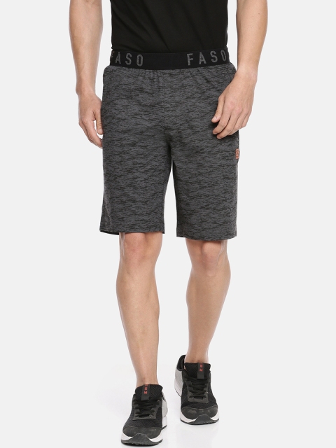 

F A S O Men Grey Self Design Regular Fit Shorts