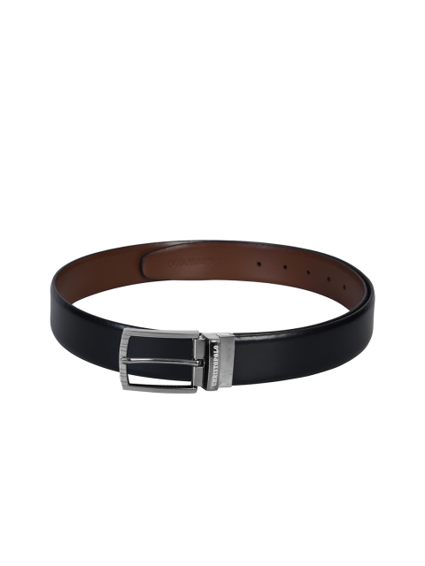 

CHRISTOPOLO Men Black & Brown Solid Reversible Leather Belt