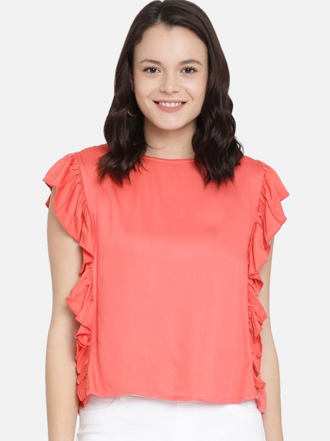 

ISU Women Pink Solid A-Line Top
